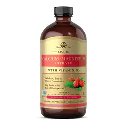Кальцій магній цитрат і вітамін D3 Liquid Calcium Magnesium Citrate with Vitamin D3 16 oz Natural Strawberry
