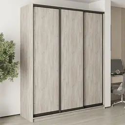 Шафа-купе тридверна MebelStar Стандарт BG 3ДСП 200x45x240 см Аляска сірий (MBS-8606)