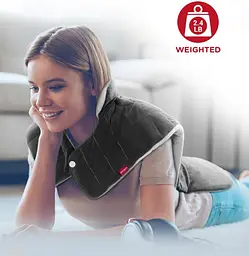 Comfytemp електрична грілка для спини, шиї та плечей XXL 22×33", з обтяженням, авто-вимкнення, сіра - мініатюра 3