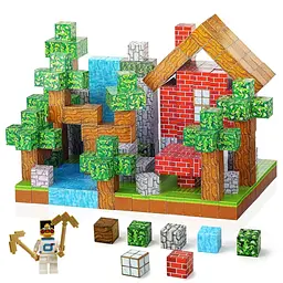 Магнітний конструктор Minecraft 100 шт по грі Майнкрафт Цегляний будинок Mk001002