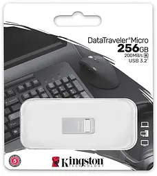 Накопичувач 256GB USB 3.2 Type-A Gen1 DT Micro R200MB/s Metal Kingston teh0013387 - мініатюра 5