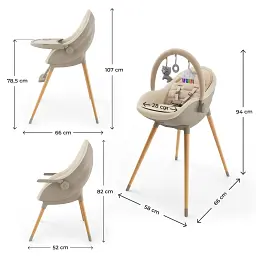 Стільчик для годування 2 в 1 Kinderkraft Fini Up Beige (KHFINIUPBEG0000) - мініатюра 7