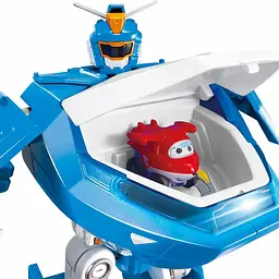 Ігровий набір Super Wings Transforming Aircraft Повітряна База Робот зі світловими та звуковими ефектами EU760888) - мініатюра 4