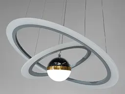 Стельова люстра LED Diasha 2391-600+400GR 85W, сіра, для кафе, вітальні, спальні - мініатюра 4