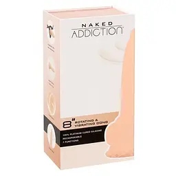 Фалоімітатор Addiction - Naked - 8 Rotating Vibrating Dildo with Remote - Vanilla з вібрацією та ротацією, 21.5х4.2 см - мініатюра 3