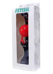 Кляп Fetish B - Series Ball Gag, 4.2 см (чорний з червоним) - мініатюра 6