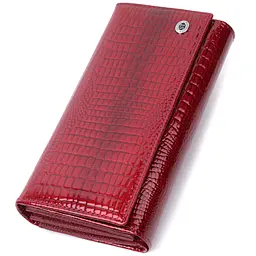 Шкіряний лакований гаманець з блоком для кредитних карток ST Leather 22682 червоний - мініатюра 5