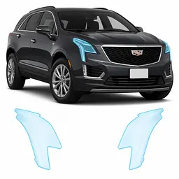 Антигравійна захисна бронеплівка за лекалами для Cadillac XT5 I facelift 2020- оптика (фари та ПТФ)