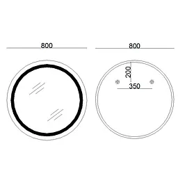 Дзеркало Lidz Aria R800 з LED-підсвічуванням Touch, з антизапотіванням, з диммером яскравості LD78LR800 - мініатюра 2