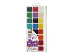 Акварельні фарби ZIBI 24кол. CLASSIC, без/п, пласт./кор KIDS Line