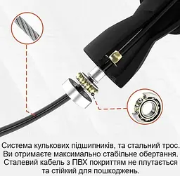 Скакалка швидкісна RDX X2 з обтяжувачами Orange 3 м (SRPF-X2O-10.3FT) - мініатюра 3