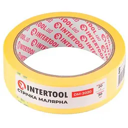 Стрічка малярська Intertool 30 мм х 20 м жовта (в упаковці 8 шт.)
