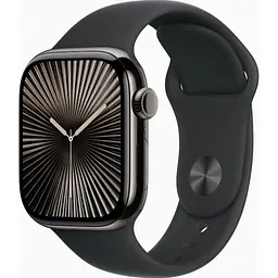 Смарт-годинник Apple Watch Series 10 GPS + Cellular 42mm Slate Titanium Case w. Black Sport Band - M/L (MWXH3)