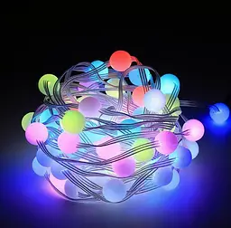 Розумна світлодіодна музична гірлянда 100LED, 10 м, кольорові RGB кульки з USB живленням та дистанційним - мініатюра 4
