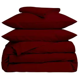 Комплект постільної білизни Cosas євро з простирадлом на резинці RUBY BORDO 200 x 220 см (Ranfors_Bordo_El-Bordo_200)