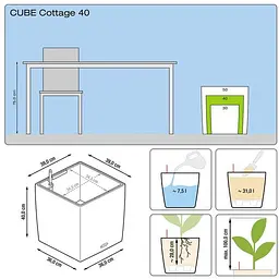 Вазон Lechuza Cube Cottage 40 білий (15380) - мініатюра 4