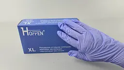 Рукавички одноразові нітрилові HOFFEN, розмір XL, 100 шт, неопудрені, для огляду, клінінгу та сервісу - мініатюра 3