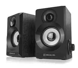 Компьютерные колонки 2.0 REAL-EL S200 USB Black
