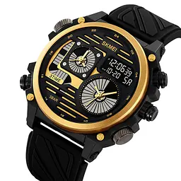 Наручний годинник чоловічий 2202PBKGD Black-Gold Skmei acs0030148 - мініатюра 3