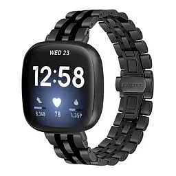 Металевий ремінець Primolux Steel Link для годинника Fitbit Versa 3/Fitbit Sense Black - мініатюра 3