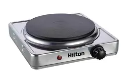 Електроплита Hilton HEC-150, Silver, 1500W, 1 комфорка, поворотні перемикачі