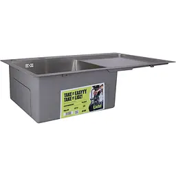 Мийка для кухні Lidz Handmade H7849R інтегрована крило праворуч 3.0/1.0 мм Brushed Steel (LDH7849BRUR45591) - мініатюра 2