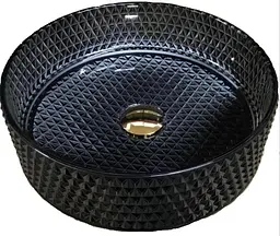 Умивальник Rea Cristal 35,5x35,5 black (REA-U9671), Структурна - мініатюра 8