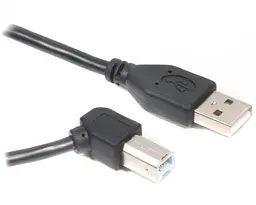 Кабель USB 2.0 (AM/BM) 3m Cablexpert кутовий