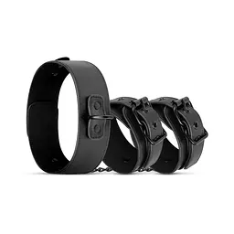 Наручники з нашийником Bedroom Fantasies Collar & Cuffs - Black - мініатюра 2