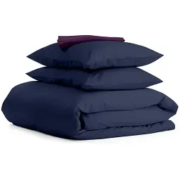 Комплект постільної білизни Cosas євро сатин DARK BLUE CS8 200 x 220 см (Сатин_Синий_ФиолетП_200)