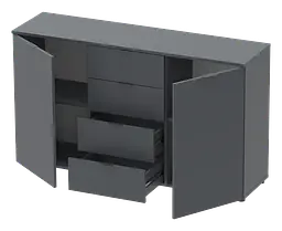 Комод Doros Рон 5 Графіт 2 фасади 4 шухляди 140х38х81 (44900235) - мініатюра 5
