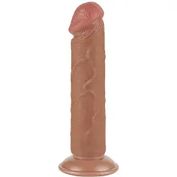 Фалоімітатор Lovetoy Sliding Skin Dual Layer Dong 8" 20 см коричневий