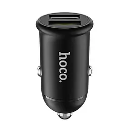Автомобільний зарядний пристрій Hoco Z30 2 USB чорний - мініатюра 3
