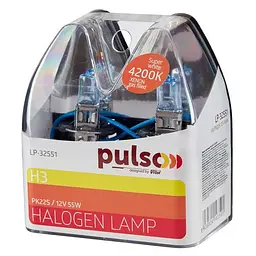 Лампи PULSO/галогенні H3/PK22S 12v55w super white/plastic box