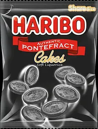 Желейки Haribo лакриця Liquorice Pontefract Cakes 160g