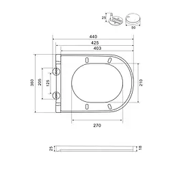 Сидіння-кришка для унітазу Mixxus Premium Seat Cover Ellipse-2006 425x360x25mm дюропласт MP6689, Білий - мініатюра 2