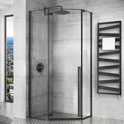 Душова кабіна Rea Diamond 80x80 black mat REA-K6900, Чорний матовий, Універсальна, прозорий - мініатюра 3