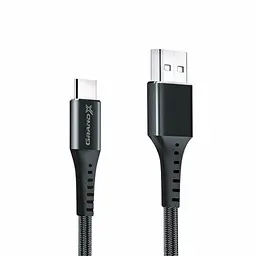 Дата кабель USB 2.0 AM to USB-C 1.2m Black Grand-X (FC-12B) - мініатюра 3