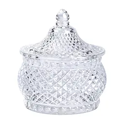 Цукорниця скляна Glass Jay з кришкою в східному стилі, diamonds Yiwu HP-YH-4 - мініатюра 2