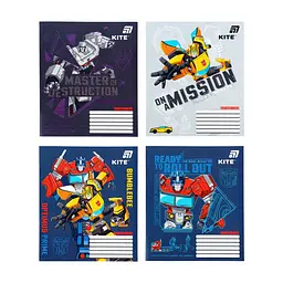 Зошит Kite Transformers, 12 аркушів, коса лінія (TF26-235), в асортименті