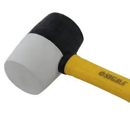 Киянка гумова Sigma 450 г фібергласова рукоятка. чорно-біла (4317241) - мініатюра 2