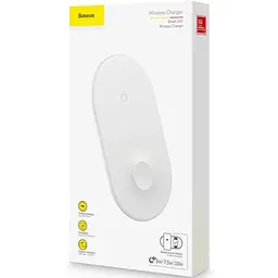 Бездротовий зарядний пристрій Baseus Smart 2 in 1 (Phone + Watch) Type-C Version 10W WX2IN1P20-02 White - мініатюра 2