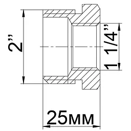 Футорка латунна 2″ЗР х 1 1/4″ВР ливарна 727Б - мініатюра 4