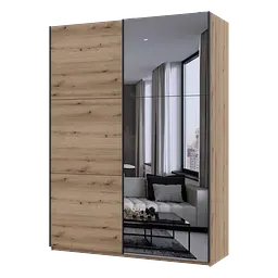 Шафа купе Doros G-Caiser Дуб Евок 1 ДСП / 1 дзеркало / 3 частини 180х60х240 (80737749) - мініатюра 1