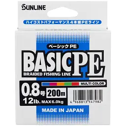 Шнур Sunline Basic PE 200 м (Multi Color) 0.8/0.153 мм 12 lb/6 кг - мініатюра 2