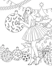 Розмальовка #Girls#Fashion#Christmas - - мініатюра 2