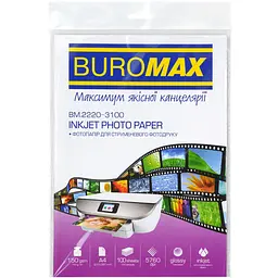 Фотопапір Buromax глянцевий А4 150 г/м² 100 аркушів (BM.2220-3100)