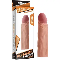 Насадка на пеніс Lovetoy Pleasure X-Tender Series 18.5 см тілесний