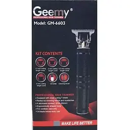 Професійна бездротова машинка-тример для стрижки Geemy Gm 6603 чорний - мініатюра 3
