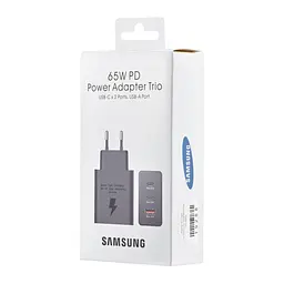 Зарядний пристрій OEM T6530 3 port 65W Trio (EP-T6530NBE-HC) чорний - мініатюра 2